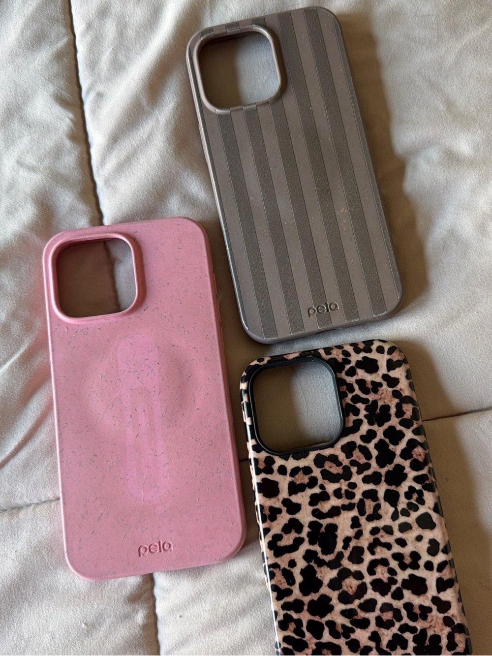 Pela Eco-Friendly Pink, Gray & Leopard iPhone Case Bundle